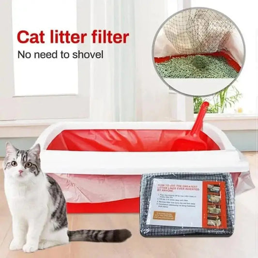 Sifting Cat Litter Bags Litter Box Liner Quick Clean for All Cat Litter Boxes 10 Pack Cat Poop Net Bags Disposable Pet Waste Bag