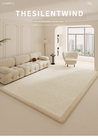 Cream Style Carpet Living Room 2024 New Arrival Accessible Luxury Classy Table Carpet Warm Color Bedroom and Household Washable Erasable Floor Mat