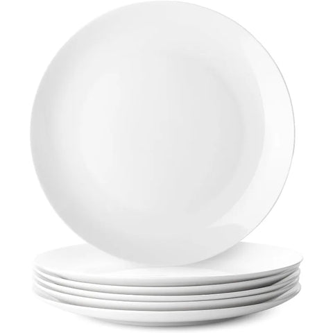 White Porcelain Dinner Plates, Set of 12, 10.5", White Dishes, Porcelain Dinner Plates, Plate Set for 12, Porcelain Plates