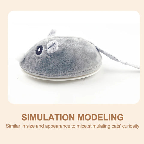 Cat Toys Automatic Interactive Plush Mouse Kitten Teaser Feather Toy Cute Motion Rat Pet Supplies USB Rechargeable Cat Products