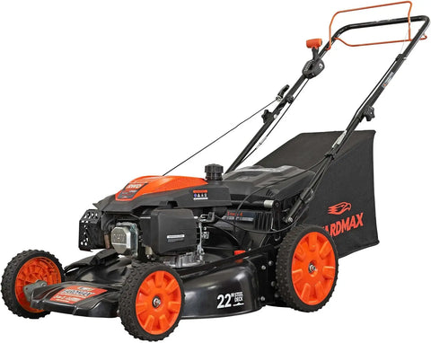 201cc Select  6 Speed CVT High Wheel RWD 3-in-1 Gas Walk Behind Self Propelled Lawn Mower, Black