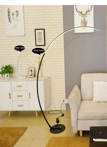 Modern LED Art Floor Lamps Home Indoor Living Room Black White Floor Lights Dimmable Remote RGB Bedroom Foyer Decor Corner Light