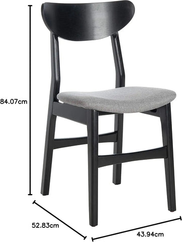 Home Lucca Retro Black Dining Chair, Wood, Set of 2