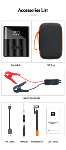 EAFC Jump Starter 4 In 1 Pump Air Compressor 600A 8800mAh Power Bank 12V Digital Tire Inflator 150PSI Emergency Battery Boost