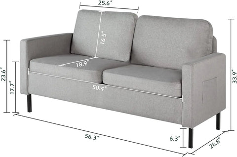 Modern Comfy Couch with  USB, Small Couches for Living Room Apartment Bedroom Small Spaces, Office Couch