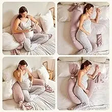 bbhugme Adjustable Pregnancy Pillow – Full Body Support for Side Sleeping - Adjustable Firmness and Shape - Supports Back, Legs,