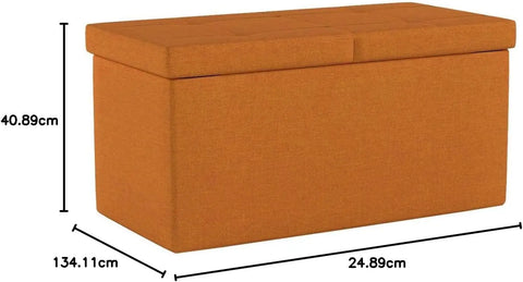 Otto & Ben 45" Storage Ottoman with SMART LIFT Top, Upholstered Tufted Bench, Foot Rest, Brown, 14.96"D x 44.88"W x 14.96"H