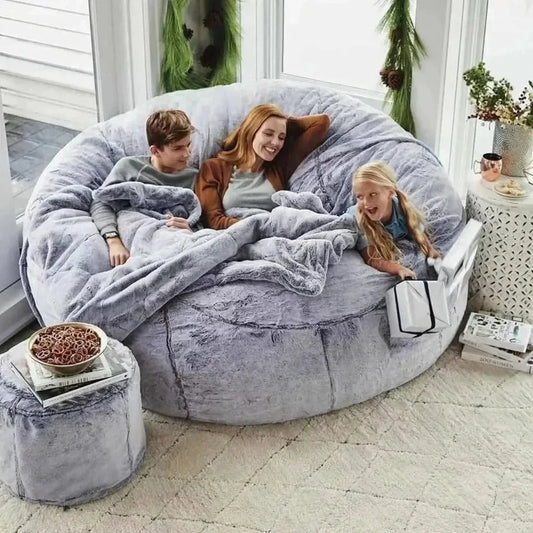 Bean Bag Chair, for Adults Covers 6FT No Filler Huge Large Fluffy Bean Bag Adult Sitting Chairs2Seater or4Seater Bean Bag Chair