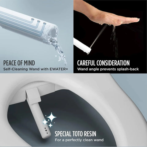 Electronic Bidet Toilet Seat with PREMIST and EWATER+ Wand Cleaning, Elongated, Cotton White