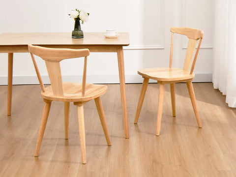 DUHOME Wood Dining Chairs Set of 2,Mid Century Natural Curved Wishbone Dining Chairs Oak Wooden Kitchen & Dining Room