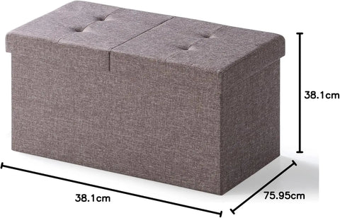 Otto & Ben 45" Storage Ottoman with SMART LIFT Top, Upholstered Tufted Bench, Foot Rest, Brown, 14.96"D x 44.88"W x 14.96"H