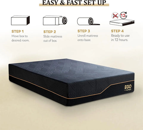 EGOHOME 14 Inch King Size Memory Foam Mattress for Back Pain, Cooling Gel Mattress Full/Twin/Twin-XL/Full/Queen/King optional