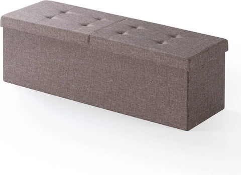 Otto & Ben 45" Storage Ottoman with SMART LIFT Top, Upholstered Tufted Bench, Foot Rest, Brown, 14.96"D x 44.88"W x 14.96"H