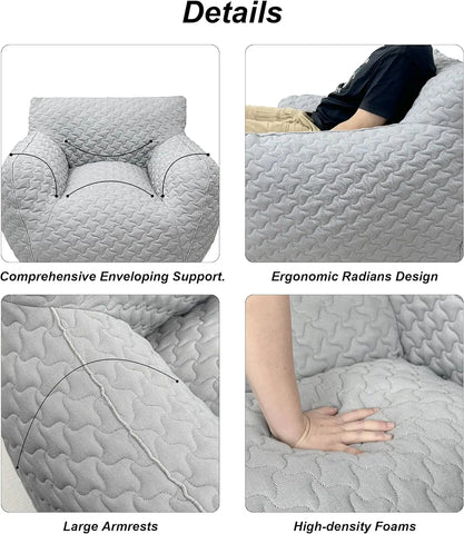 Giant Bean Bag Chair,Bean Bag Sofa Chair with Armrests, Large BeanBag Chair for Adults in Livingroom,Bedroom