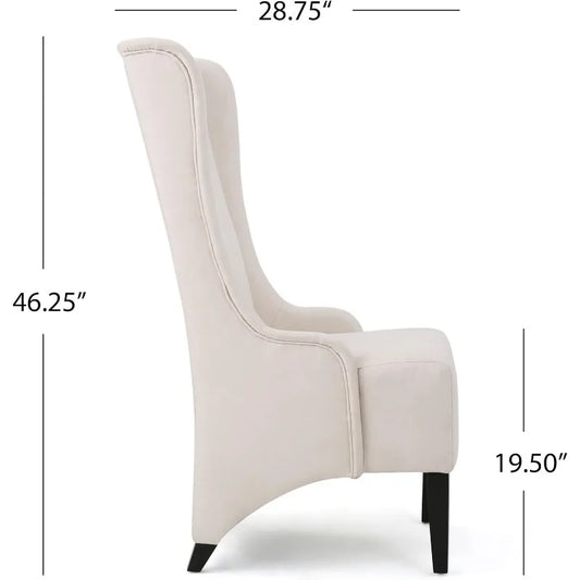 Callie Fabric Dining Chair, Beige, 23.25" x 28.75" x 46.25"