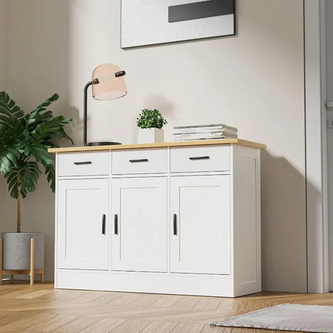 Kitchen Buffet Cabinet, Kitchen Storage Cabinet with 3 Doors and 3 Drawers, Accent Buffet Sideboard for Kitchen and Living Room