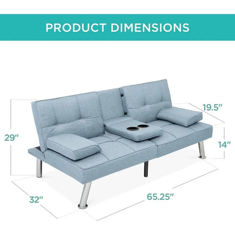 Sleeper Sofa Linen Modern Folding Futon, Reclining Sofa Bed for Apartment, Dorm W/Removable Armrests  Sofa Rozkładana  Sofas