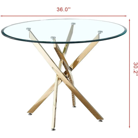 Dining Room Sets, 5 Piece Round Glass  Table Table Set, Round Glass Table Set for 4 Round Kitchen, Dining Room Sets