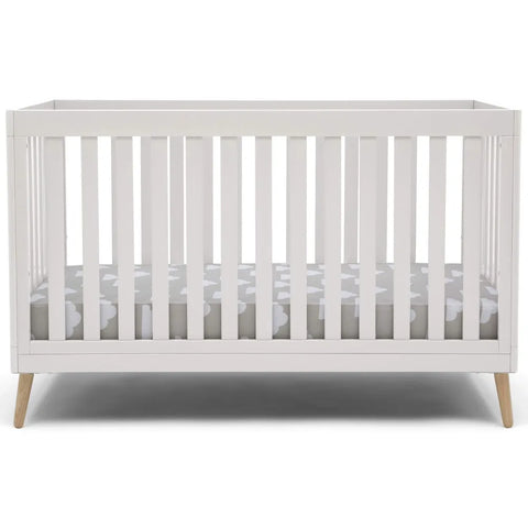 2023 New  Children Essex 4-in-1 Convertible Baby Crib, Bianca White with Natural Legs