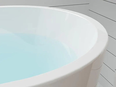 47" Bali Acrylic Freestanding Bathtub, Graceful Shape, cUPC, Toe-Tap Drain, Linear Overflow