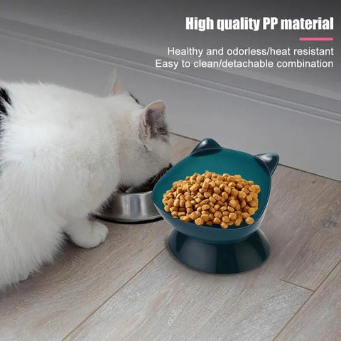 Cat Food Bowls Anti Vomiting Raised Cat Bowls Ergonomic Cat Bowl Elevated Kitten Dish With Fine Sanded Edges