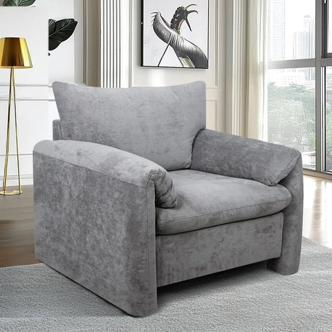 Chenille Oversized Armchair-Modern Accent Chair & Single Sofa Lounge, 38.6'' Wide, Comfortable Seating for Living Room & Bedroom