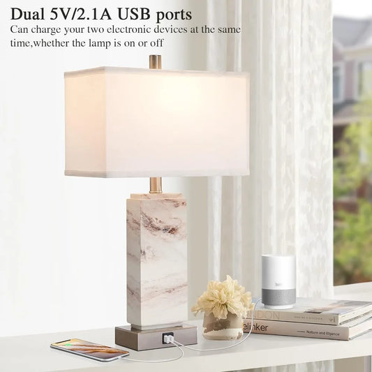 Rustic Resin Bedside Table Lamp Bedroom Bedside Coffee Table Reading Light Led Desk Lamp LED Bulb Included Indoor Lighting