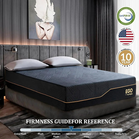 EGOHOME 14 Inch King Size Memory Foam Mattress for Back Pain, Cooling Gel Mattress Full/Twin/Twin-XL/Full/Queen/King optional