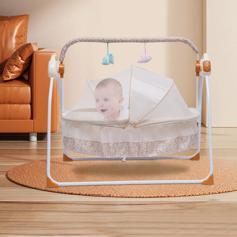 Automatic Rocking Chair Electric Baby Swing Bed Crib Music Adjustable+ Mat Cradle Remote control