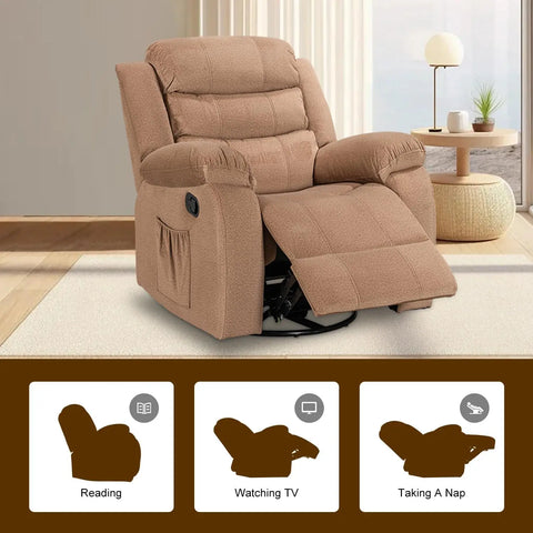 Recliner Chairs, Adults Manual Reclining Sofa Chair Oversized Recliner Chair for Living Room Comfy, Recliner Chair