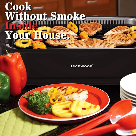 Grill, Techwood 1500W Smokeless Electric Grill with 2 in1 Nonstick Grill/Griddle Plates, Portable Korean BBQ Grill with 6