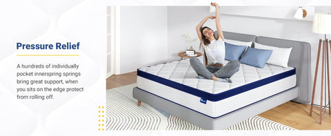 Avenco King Size Mattress, 12 Inch King Mattresses in a Box, Hybrid Spring Mattresses with Comfort Foam and Pocket Coils