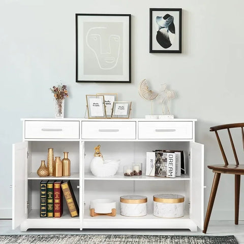 Sideboard Cabinet Buffet Table Kitchen Storage Cabinet White Credenza Sideboards and Buffets with Storage Coffee Bar Cabinet