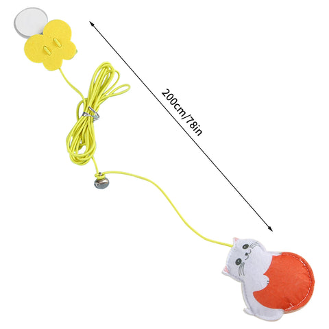 Doorway Cat Toys Batting Practice Cat Toy Jump Exercise Interactive Toy Door Rope Toy Funny Cat Teaser Stick With Catnip Felt