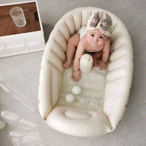 Baby Inflatable Bathtub Portable Baby Bath Tub Non-slip Travel Bathtub Mini Air Swimming Pool Child Thick Folding Shower Tub