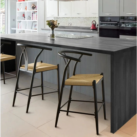 2024 New Springwood Wishbone Metal Counter Bar Stool 2 Pack for Indoor