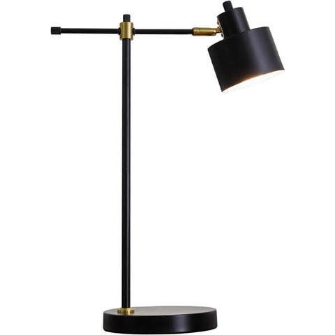 OYEARS Modern Industrial Desk Lamp for Reading LED 22.2“ Metal Table Lamp Light for Office Bedroom Study Room Living Room