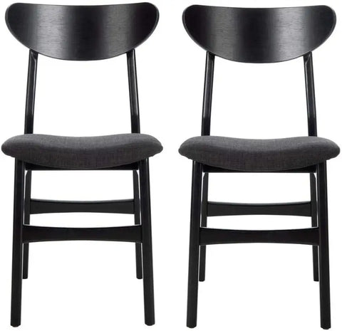 Home Lucca Retro Black Dining Chair, Wood, Set of 2