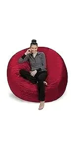 - Plush Bean Bag Sofas with Super Soft Microsuede Cover - XL Memory Foam Stuffed Lounger Chairs for Kids, Adults, Coup