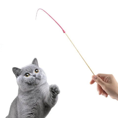 Cat Wand Toy Silicone Cat Toy Teaser Silicone Silicone Cat Stick Mice Tail Cat Toy For Medium Cats Pets Small