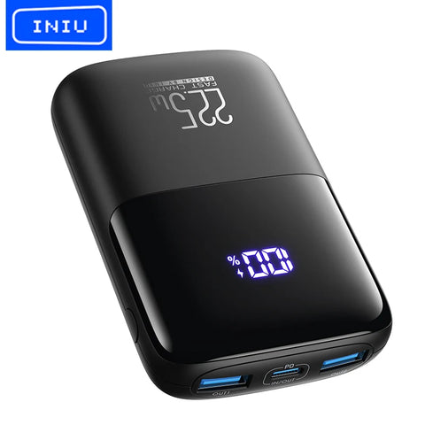 INIU Power Bank 10000mAh Fast Charge 22.5W Type-C PD Portable Charger LED Display Battery Pack For iPhone Samsung Xiaomi iPad LG