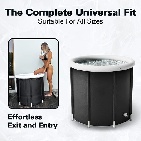 Portable Ice Bath Tub for Athletes and Recovery - Freestanding Cold Water Therapy Spa Soaking Bath for Adults