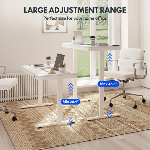 FLEXISPOT Comhar electric upright, with drawers, USB ports A to C for charging, adjustable height, 48 inch computer desk