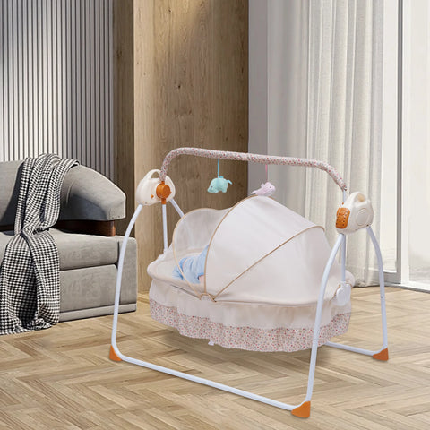 Automatic Rocking Chair Electric Baby Swing Bed Crib Music Adjustable+ Mat Cradle Remote control