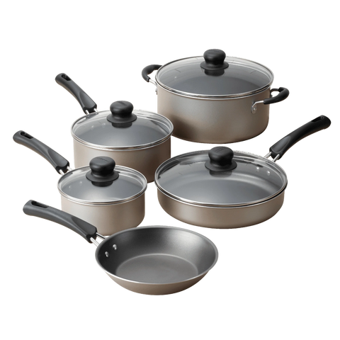 Tramontina 9 Piece Non-Stick Cookware Set, Champagne