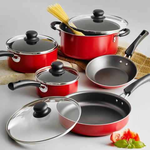 Tramontina 9-Piece Non-stick Cookware Set, Red 2023 NOW.