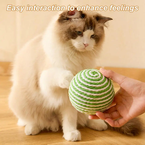 Cat Scratcher Sisal Multipurpose Sisal Cat Scratching Ball With Bell Wear-Resistant Funny Cat Scratching Board Cat Ball Toy