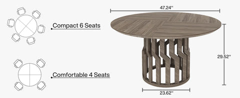 Wooden Dining Room Table, 41In Round Dining Table for 4-6 People, Modern Round Dinner Table, Large Kitchen Table