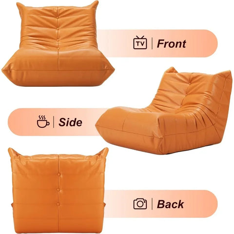 Bean Bag Chair, Giant Sofa, Memory Foam Chairs for Adults, Sofa Sack Faux Leather Fireside Ergonomic Design，Versatile Usage