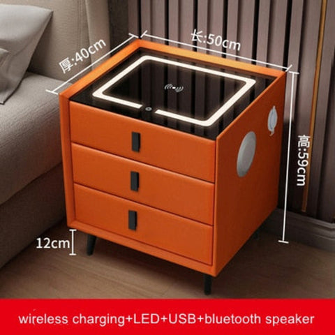 Smart Bedside Table with Wireless USB Charging Creative